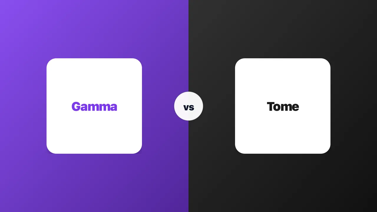 Gamma vs. Tome 2026 — AI-Präsentationstools im Direktvergleich: Deck-Qualität, PPTX-Export, Sales-Microsites und Preise